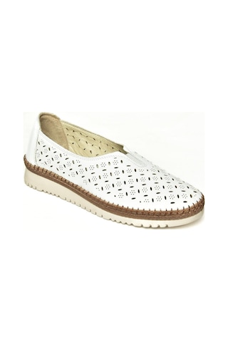 Fox Shoes U555300203 Beyaz Hakiki Deri Comfort Ortopedik Taban Kadın Ayakkabı Beyaz-hakiki Deri Beyaz