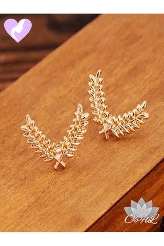 Olfil Dikenli Angutlar Minimalist Tarz Broş-mini Yapraklar 2 Adet Dal İnce Tasarım Minimalist 272619443 Altın Rengi