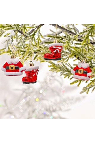 Asılabilir Yılbaşı Yeniyıl Ağacı Süsü Noel Baba Kıyafetleri Christmas New Year Santa Clothes Ornaments