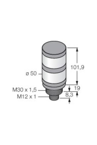Turck 7700558 Ilgr-k50-5x2-h1141 Kule Işık Yeşil-kırmızı Renk , M12 Konnektörlü