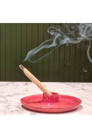 Gree Era Seramik Palo Santo Tütsülük - Tabak Kırmızı-2253
