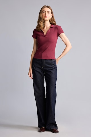 Defacto Slım Fıt Kaçık Yaka Basic Fitilli Kısa Kollu Bordo Polo Tişört G8735ax26spbr115 Bordo-br115