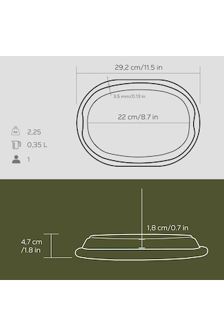 Lava Döküm Oval Fajita Tabağı Kayın Servis Ahşabı Ölçü 26x19cm Genel