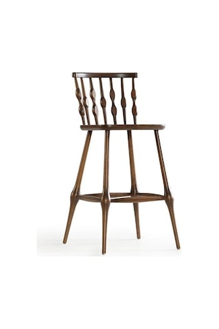 Natura Retro Ahşap Bar Sandalyesi Ceviz