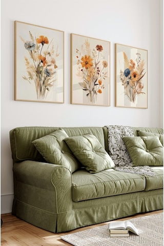 Ahşap Çerçeveli Mdf Tablo Seti Salon Ve Oturma Odası Için Çt3087 42 X 62