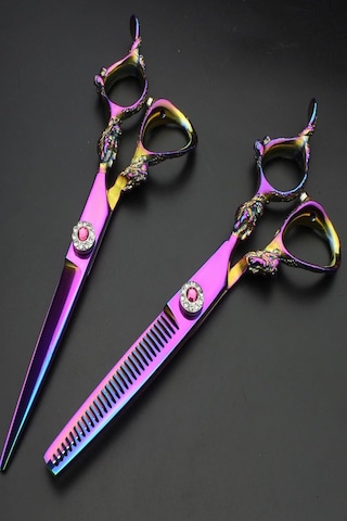 Deri Çantalı 3 Parça Elit Profesyonel Kuaför Berber Makası Ara Ma