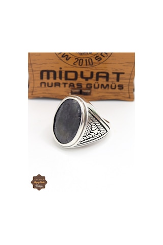 Lapis Lazuli Taşlı Motifli 925 Ayar Gümüş Erkek Yüzük 201024918 Gümüş