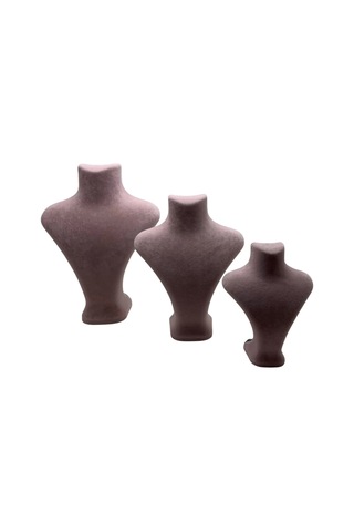 Yerli Üretim Süet Kumaş Pembe Renk Üç Boy Takı Mankeni Pembe