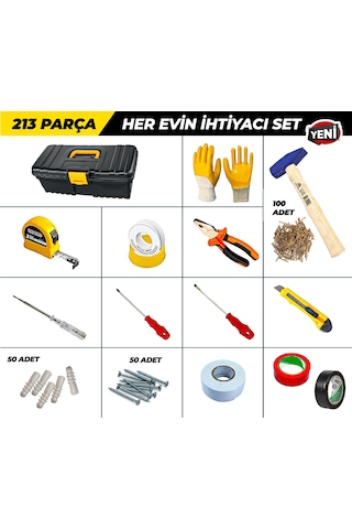 213 Parça El Aleti Seti Dolu Takım Çantası 13"