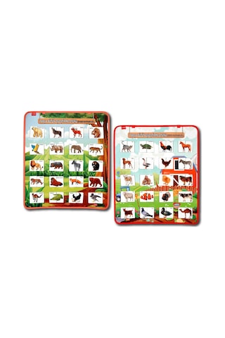 2 Set - 80 Parça Tox Evcil ve Vahşi Parça Birleştirme Oyunu Keçe