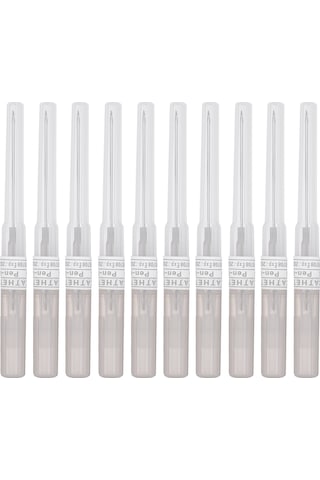 Samdoo 10 Adet 16g Gri Cila Ve Vücut Delme İğnesi - Tekerlekli Tasarım, Kaymazsız Kollü, Steril Paslanmaz Çelik