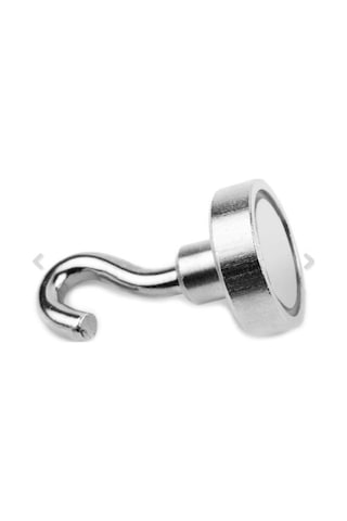 20mm Kancalı Pot Mıknatıs - 1 Adet Güçlü Neodyum Askı Kanca Mıknatıs Manyetik Kanca Askı