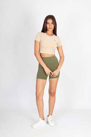 Soft&Basic Bıker Haki Kısa Spor Tayt Haki