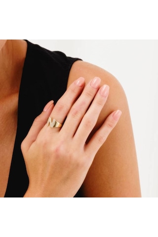 Altın Harfli Yüzük T12941 Renkli