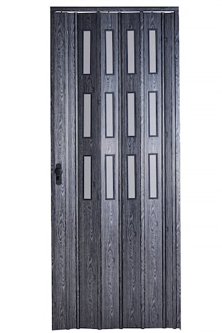 Sarpaş Katlanır Akordiyon Pvc Kapı-Camlı-Karaağaç 12 Mm