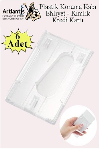 Şeffaf Kart Kılıfı Kimlik Ehliyet Kredi Kartı Koruyucu 6 Adet Pvc Plastik Kart Koruma Kabı