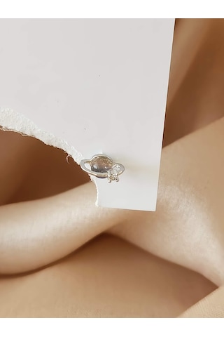 Eva Takı Store Gezegen Yıldız Model Kıkırdak Tragus Helix Piercing Gümüş Renk Küpe Gümüş