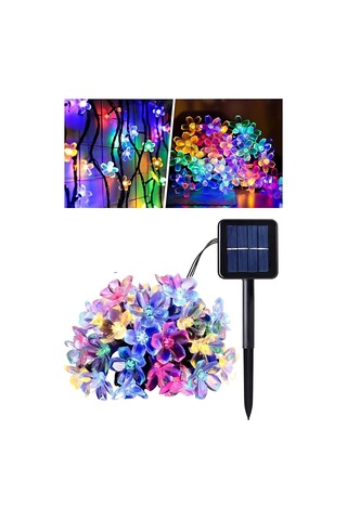 Renkli Solar Güneş Enerjili 5 Metre 50 Led Papatya Bahçe Aydınlatması Rgb 8 Fonksiyonlu Aydınlatma