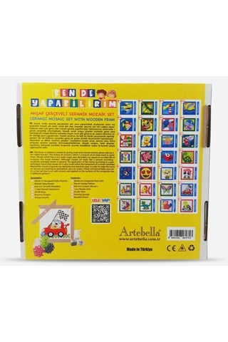 24 I Çocuk Ahşap Çerçeveli Seramik Mozaik Set 20x20 Cm