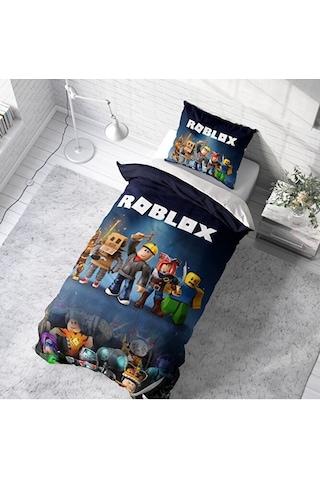 Roblox Çocuk Yastıklı Nevresim Takımı Çarşafsız Renkli