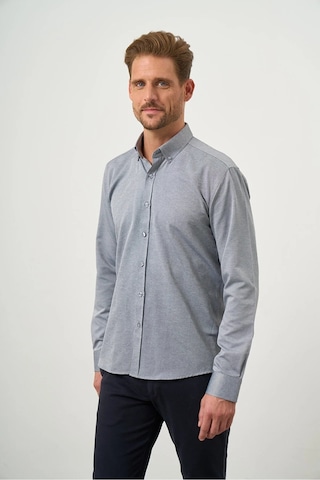 Morven Slim Fit Düğmeli Yaka Oxford Kolay Ütülenebilir Pamuklu Kutulu Uzun Kollu Gömlek