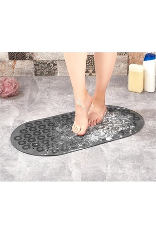 Massage Bath Mat Masajlı Vantuzlu Banyo & Duş Kaydırmazı Paspası Antrasit Gri
