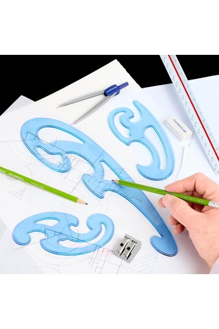 Staedtler 571 40 Wp Mars Burmester Eğri Cetveller Kutuda 3 Parça, Diğer