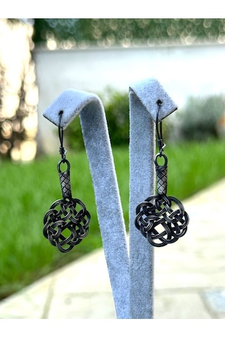 Aşk Düğümü Kazaziye Örme Gümüş Küpe - 04 Eskitme