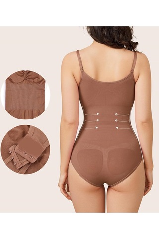 Mistirik Mamey Örme Kumaş Yapılı Toparlayıcı Çıtçıtlı Kahve Renk7 Kahve