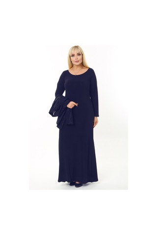 Ladies First Büyük Beden 3758 Lacivert Elbiseli Takım Lacivert