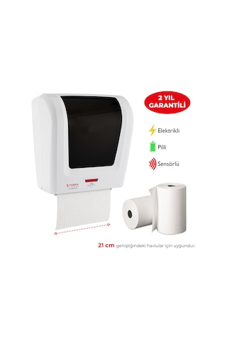 Mulpex Sensörlü Fotoselli Otomatik Kağıt Havlu Makinesi 21 cm. Be Beyaz