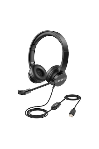 Eksa H12E USB Kablolu Kulaküstü Mikrofonlu Kulaklık Kumandalı Akıllı ENC