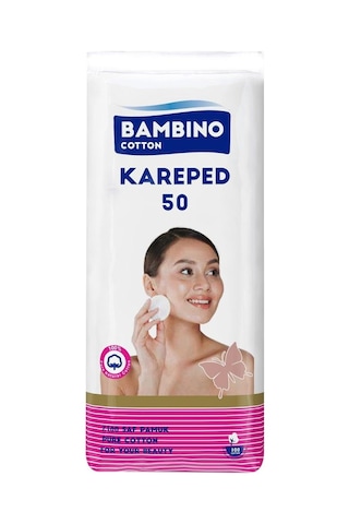 Bambino Cotton Kare Makyaj Ve Bebek Temizleme Pamuğu 50 Adet