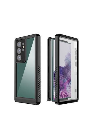Galaxy S23 Ultra Uyumlu 1-1 Su Geçirmez Uyumlu-siyah Siyah