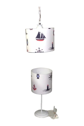Denizci Çapa Dümen Yelkenli Çocuk Genç Odası Avize Abajur Seti (293253423)