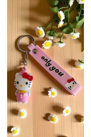 Hello Kitty Sevimli 3d Renkli Silikon Anahtarlık & Çanta Aksesuarı 1 Adet