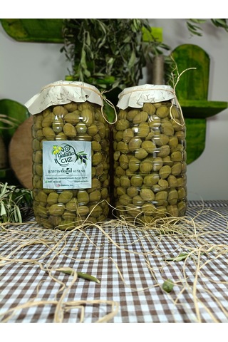 Aydın Yöresi Memecik Cinsi Sofralık Tatlandırılmış Kırma Yeşil Zeytin 4 Kg