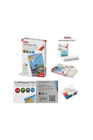 Nokı Laminasyon Filmi - A4 125 Mıcron 100 Adet Parlak Genel