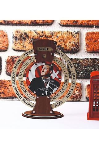 Anneye,babaya,sevgiliye Atatürk İmzalı Ahşap Masa Saati