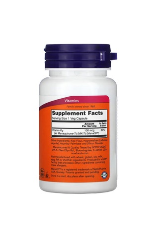 Now Foods, Mk7 Vitamin K2, 100 Mcg, 60 Veg Capsules