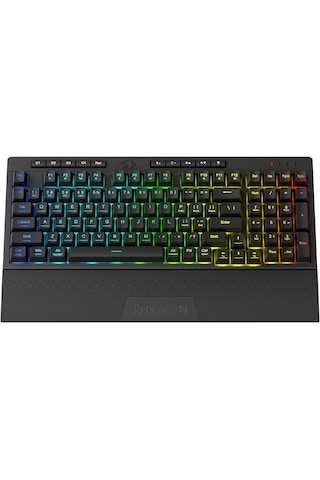 Redragon K515 Pro Shiva Rgb Kablosuz Membranlı Türkçe Oyun Klavyesi, 98 Tuşlu Mekanik Hissi Klavye Ve Smooth Lineer Switch,makro Ve Multimedya Tuşları, Çıkarılabilir Bilek Dayağı, Yazılım Destekli