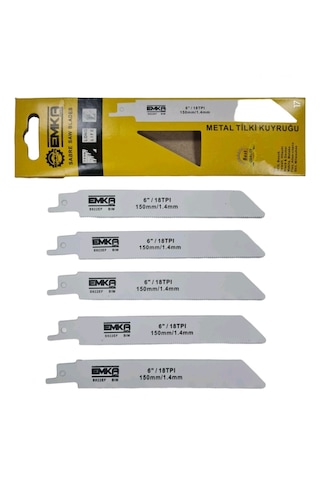 Emka 5 Adet 6 İnç 150 Mm/1.4 Mm Metal Tilki Kuyruğu Testere Ucu Emka 5 Adet 6 İnç 150 Mm/1.4 Mm Metal Tilki Kuyruğu Testere Ucu