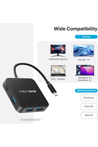 Acasis HC31 HDMI  Type-C PD 100 W 6 İn 1 Hub