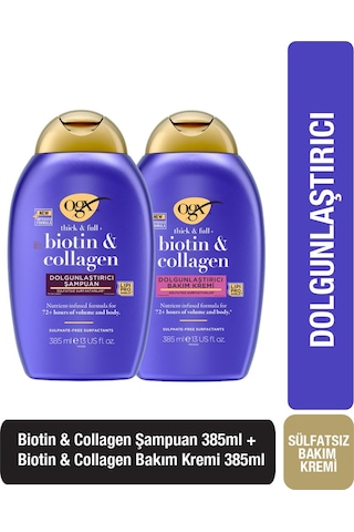 OGX Dolgunlaştırıcı Biotin&Kolajen Şampuan 385ml+OGX Dolgunlaştırıcı Biotin&Kolajen Bakım Kremi 385ml