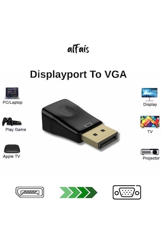 5152 Displayport To Vga Çevirici Dönüştürücü Adaptör
