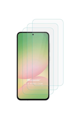 Galaxy A56 Screen Protector Nano Glass Cam Ekran Koruyucu 3 Lü Paket Galaxy A56 İle Uyumlu Ekran Koruyucu - Şeffaf