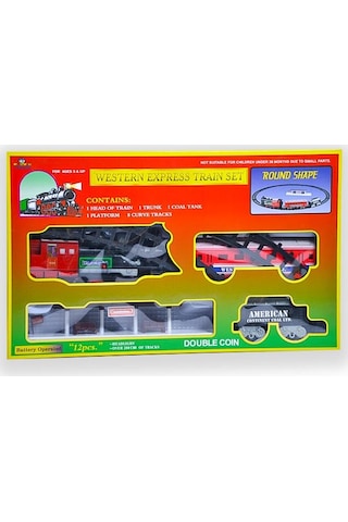 Pasifik Toys Western Express 12 Parça Işıklı Ve Sesli 3lü Tren Seti 7019