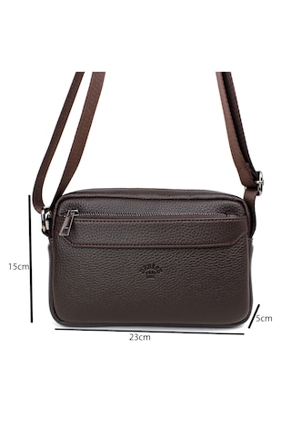 Unisex Kahverengi Orta Boy Askılı Postacı Omuz Çantası Kahverengi