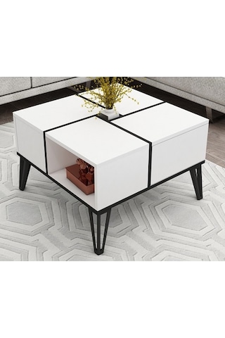 Orta Sehpa Nova Beyaz Siyah