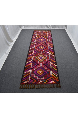 Zehra Abla Halı Yeni El Dokuma Görkemli Otantik Herki Yolluk Yün Kilim 7118 Çok Renkli